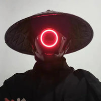 JAUPTO Punk Mask Cosplay for Men, LED Round Light Mask for Women Cosplay Halloween Fit Party Music Festival Accessories