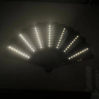 Glow Folding Led Fan Dancing Light Fan Night Show Halloween Christmas Rave Festival Accessories Glow In The Dark Party Supplies white 10 inches