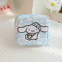 [Licensed] Sanrio Hello Kitty Cinnamoroll Kuromi Cartoon Girl Sanitary Napkin Storage Bag MakeUp Bag Coin Purse Card Holder Bag 1 piece Cinnamoroll