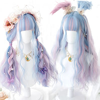 OLACARE Synthetic Super Long Curly Lolita Wig With Bangs 120cm Blonde White Pink Cute Fake Hair Women Halloween Cosplay Wigs Yellow