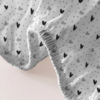 Lusy Store 1 Piece of White Bottom Heart Love Patterned Matte Bedsheet, Bedroom Printed Bedspread, Bedding (Excluding Pillowcases) 