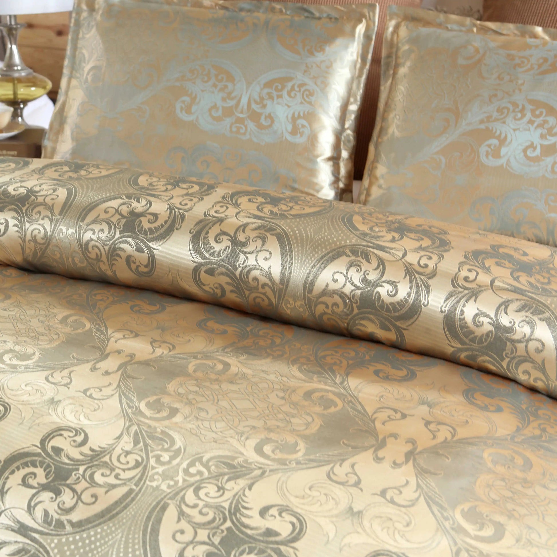 Satin Duvet Cover  Size, Floral Jacquard Satin Duvet Cover Set 3 Piece Luxury Silk Like Bedding Comforter Cover Set Lusy Store