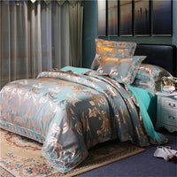 Nordic Satin Jacquard Duvet Cover Set Luxury Flower Bedding Set Adlut Quilt Cover Pillowcases Sheet Twin Queen King Home Texiles Lusy Store
