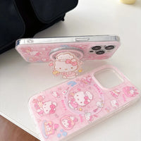 Kawaii Pink Hello Kitty MagSafe Magnetic Phone Case for iPhone 16 15 14 13 12 Pro Max
