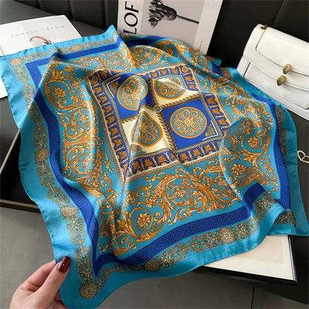 2024 Luxury Brand Print summer Neck Tie Shawl Silk Square Scarf Women 70cm Hair Hand Wrist Headkercheif Hijab Bandana Lusy Store