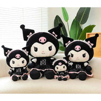 25cm Cartoon Sanrio Dress Kuromi Plush Toys Pillow Kawaii Dark Kuromi Peluch Toy Soft Stuffed Doll Xmas Gift For Girls