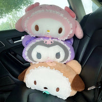 Lusy Store Cute Kuormi My Melody Headrest Anime Cushion Car Seat Game Chair Stuffed Japanese Style Pillow Sofa Bed Plushies Birthday Gifts 