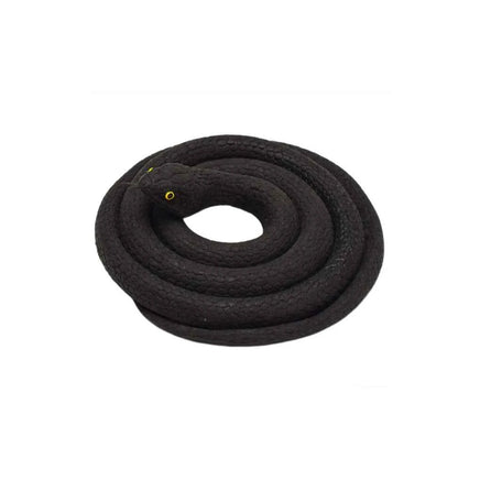 Waterproof Rubber Snake Realistic Soft Shocking Scary Fake Snakes Wear-resistant Halloween Tricky Prank Prop for Garden Decorat Black CHINA