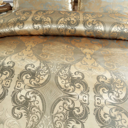 Satin Duvet Cover  Size, Floral Jacquard Satin Duvet Cover Set 3 Piece Luxury Silk Like Bedding Comforter Cover Set Lusy Store