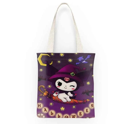 Kawaii Sanrio Halloween Hello Kittys Shoulder Bags Cartoon Anime Kuromi Girl Canvas Shoulder Bag Shopping BagNo zipper K