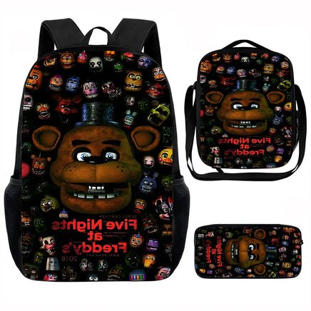 Game F-five N-nights at F-freddy's Child School Backpack with Lunch Bags ,Pencil Bags ,School Bags for Boys Girls XHOO3-TZ-0101-A8