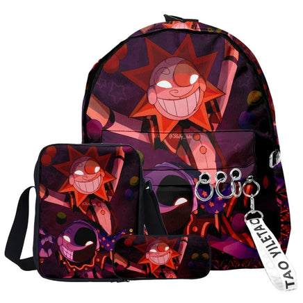 Trendy Popular Funny sundrop fnaf 3D Print 3pcs/Set pupil School Bags Laptop Daypack Backpack Inclined shoulder bag Pencil Case Lusy Store