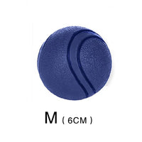 Rubber Dog Ball, Indestructible & Bite-Resistant, Chew Toy for Small to Extra-Large Dogs, Solid Red Blue M