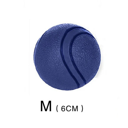 Rubber Dog Ball, Indestructible & Bite-Resistant, Chew Toy for Small to Extra-Large Dogs, Solid Red Blue M