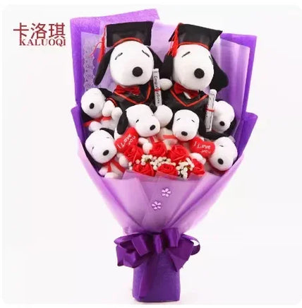 Snoopy Plush Bouquet Cute Doll Flower Puppy Graduation Gift B