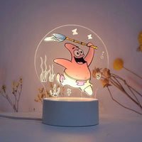 SpongeBob SquarePants Patrick Star Peripheral Cartoon Animation Creative Night Light 3D Children's Room Decorative Light