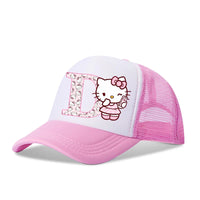 Hello Kitty Baseball Cap Peaked Hat Sanrio Cute Letter A-z Initials Print Pink Summer Adjustable Sunhat Girl Women Snapback Caps KT3013