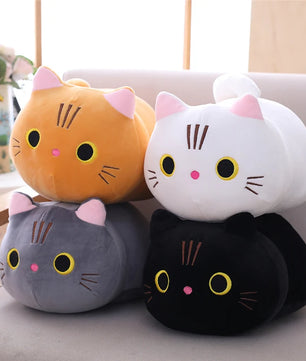Lusy Store LLC Cute Soft Cat Plush Pillow Sofa Cushion Kawaii Plush Toy Stuffed Animal Gift Plush