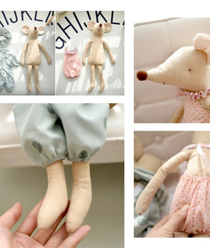 Lusy Store LLC Cute Baby Mouse Plush Toys Stuffed Animal Mouse Dolls Lovely Rat with Clothes Kids Birthday Gifts Plush