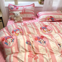 Hello Kitty Bedding Set Kawaii Cartoon Bed Linen Sheet Duvet Cover With Pillowcase Girls Bed Cover Set I