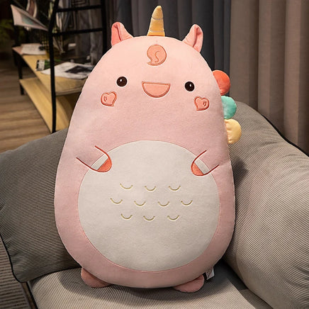 Fat Kawaii Chicken Bear Rabbit Penguin Piggy Dinosaur Plush Pillow Toys Soft Stuffed Animal Chair Cushion Gift Unicorn-45cm