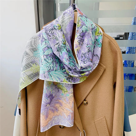 160x33CM Luxury Winter Silk Cashmere Scarf Women Animals Print Manual Hand Rolled Shawl Warm Long Scarves Wraps Pashmina Bandana Lusy Store