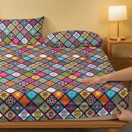 1 Bohemian patterned frosted bedsheet, bedroom printed bedspread, bedding (excluding pillowcases) Lusy Store