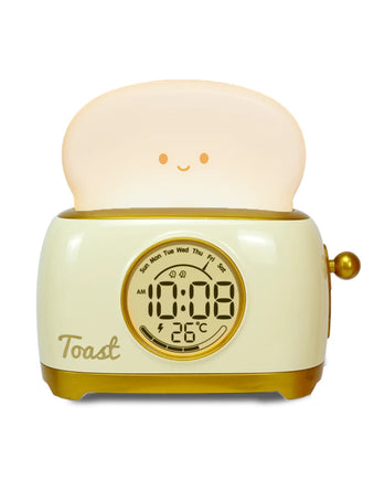 Kid Alarm Clock LED Night Light Digital Clock Children's Sleep Trainier For Home Bedroom Bedside Cute Temperature Display Reloj Yellow