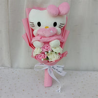 Animation Derivatives Hello Kitty Anime Bouquet With Rose Cartoon KT Cat Valentine Mother's Day Christmas Graduation Gift