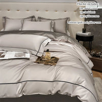 4pcs Embroidery Bedding Set for adults Bedroom egyptian Cotton Duvet Cover Pillowcase Bedspread Simple Bed Sheet Set Bed Linens Lusy Store