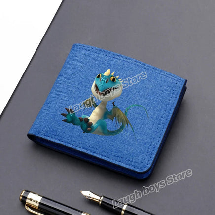 Toothless Canvas Wallet Men Short Folding Purse How To Train Your Dragons Cartoon Card Holder Coin Case Fashion Pocketbook Gift Lusy Store