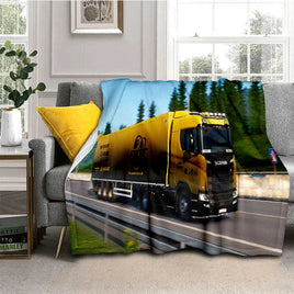 3D S-Scania Top Class Truck Cartoon Soft Blankets,Throw Blanket Comfortable Blanket for Picnic Beds Sofa Home Bedroom Lusy Store