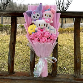 Lusy Store LLC Graduation Bouquet Kuromi My Melody Hello Kitty Cinnamoroll Plush Gift Bouquet