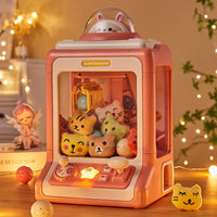 Lusy Store LLC Automatic Doll Machine Toy for Kids Mini Cartoon Coin Operated Play Game Claw Crane Machines Action Figure