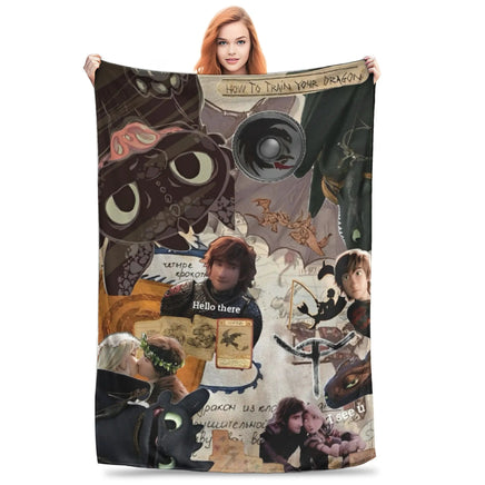How to Train Your D-ragon Blankets Flannel Novelty Breathable Throw Blanket for Bedspread Spring Autumn 24