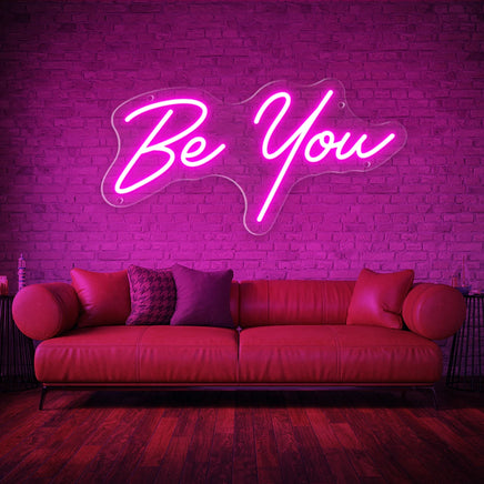 Lusy Store LLC Be You LED Neon Sign, USB Energy Saving Power Supply Indoor and Outdoor Room Wall Hanging Decorative Lights Neon Sign