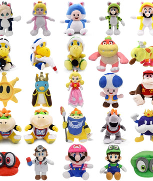 Lusy Store LLC 25 Styles Mario Plush Toys Luigi Princess Peach Toad Diddy Kong Koopa Troopa Bowser Jr Anime Stuffed GIfts Plush