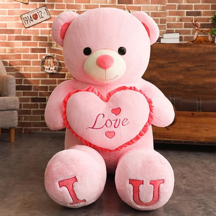 Big I LOVE YOU Bear Plush Toy Lovely Huge Stuffed Soft Bear Doll Lover Valentine's Day Gift For Girlfriend Pink
