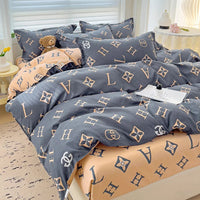 4 Pieces,100% Cotton Bedding Set,Four Piece Bed Sheet Comforter Comforter Set,Modern Fashion Couple Bed Comforter Set Lusy Store