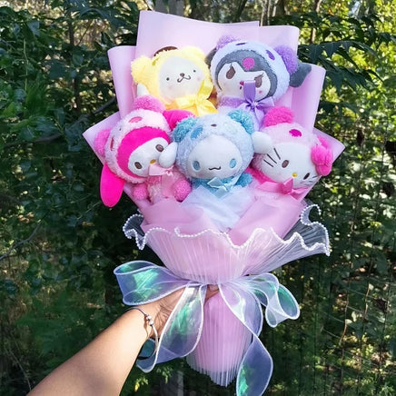 Lusy Store LLC Kuromi Plush Bouquet My Melody Cinnamoroll Hello Kitty Gifts Bouquet