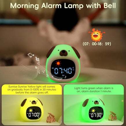 Alarm Clock for Kids Puppy-Shape Toddler Sleep Training Clock Cute Touch Night Light for Children Bedroom Lusy Store