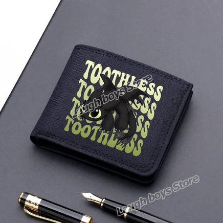 Toothless Canvas Wallet Men Short Folding Purse How To Train Your Dragons Cartoon Card Holder Coin Case Fashion Pocketbook Gift Lusy Store