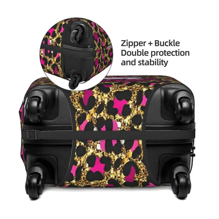 Hello Kitty Leopard Suitcase Cover Cruise Trip Protection Vacation Strectch Luggage Supplies