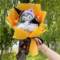 My Melody Kuromi Stuffed Animals Plush Toy With Roses Creative Bouquets Christmas Halloween Gifts 12