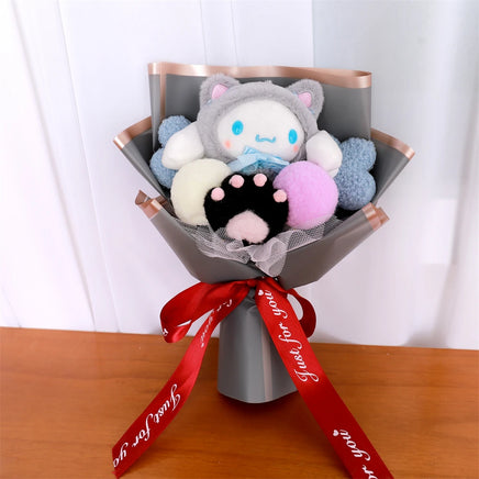 Kuromi My Melody Cinnamoroll Hello Kitty Plush Bouquet Woman Valentine's Day Girls Christmas Gifts Cartoon Bouquet-5