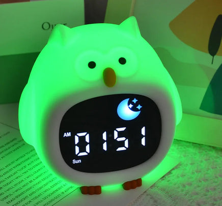 Night Light Clock Cat Baby Sleeping Training Musical Alarm Clock Led Night Table Light Children Sleep Training F