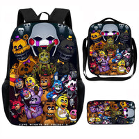 Game F-five N-nights at F-freddy's Child School Backpack with Lunch Bags ,Pencil Bags ,School Bags for Boys Girls XHOO3-TZ-0101-A1