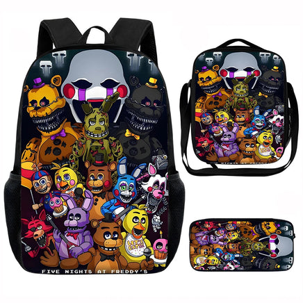 Game F-five N-nights at F-freddy's Child School Backpack with Lunch Bags ,Pencil Bags ,School Bags for Boys Girls XHOO3-TZ-0101-A1