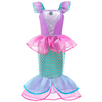 Girls Princess Dress Kids Cinderella Snow White Aurora Sofia Rapunzel Cinderella Halloween Costume 6