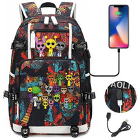 New Sprunki Print USB Boys Girls Kids Book Bags Large Capacity Teenagers Schoolbags Women Men Laptop Travel Backpack Picture Color 10 18 Inch